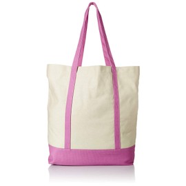 Ezprogear Canvas Cotton Tote Bag 20 Inch W x 17 Inch H x 6 Inch D (1 Pack White/Pink)