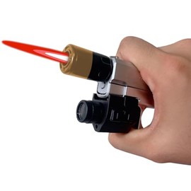 Silver Torch Lighter Cool,Jet Flame Windproof Lighters,Jet Torch Adjustable,Refillable Butane Lighter,BBQ Candles Kitchen (No Gas) (A1)