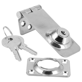 Safety Hasp with Lock Hasp, 76 mm/3 Inch Hasp Safety Device for Padlock, Lock Hasp Stainless Steel with Screws with Key for Windows, Drawers, Cabinets