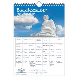 Seelenzauber Buddhazauber Planner, DIN A4 Calendar for 2025, Zen Buddhism, Feng Shui