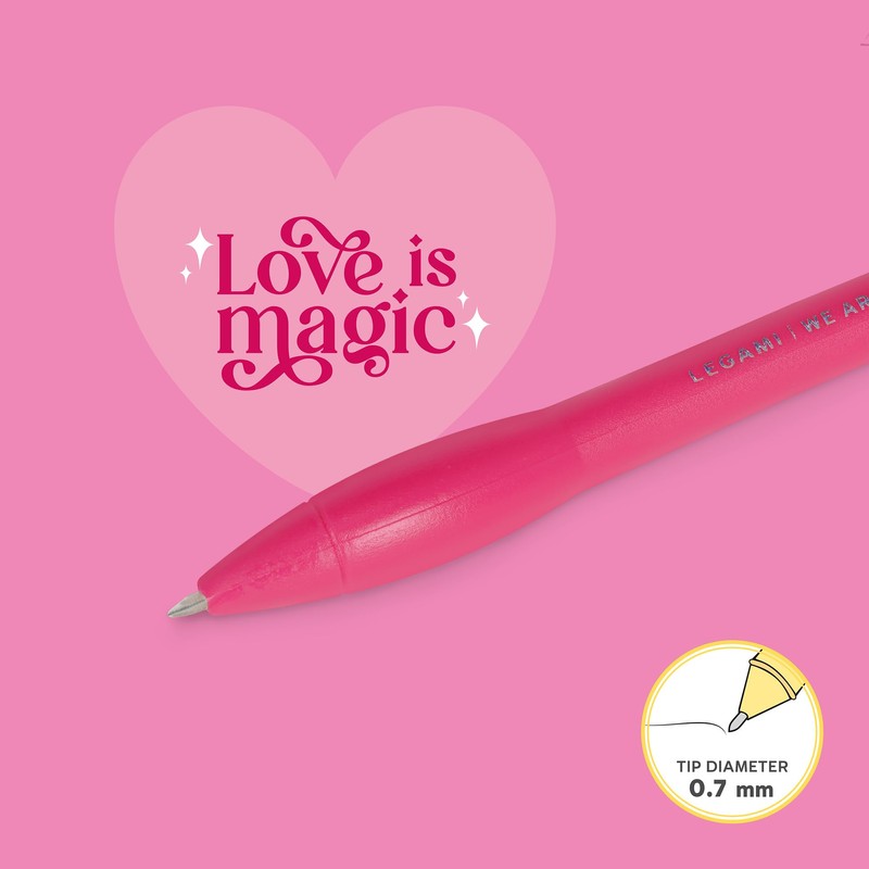 Legami - Bright Heart Ballpoint Pen Love is Magic Pink