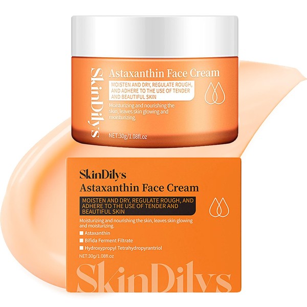 SkinDilys オーストラリア アスタキサンチン フェイスクリーム 30g / Pro-Xilane配合。肌の弾力性を高め、深い保湿で肌を滑らかにし、肌のトーンを均一にし、キメを整え、健康的な肌色をサポートします