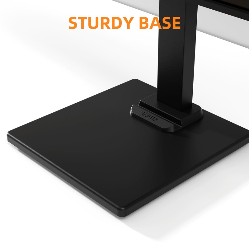Suptek Dual Monitor Stand with Base- Vertical Stack Screen Free-Standing