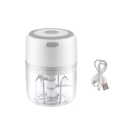 Electric Garlic Chopper 250ml Cordless Operation Multifunctional Detachable Mini Food Chopper for Ginger Onion White