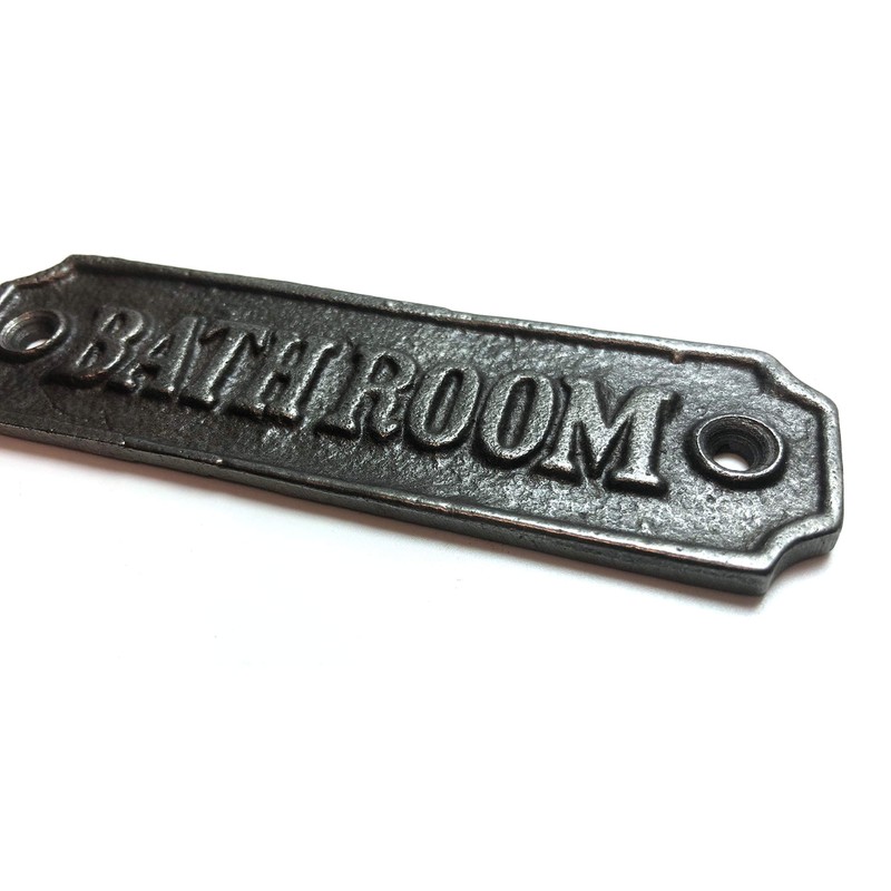 Cast Iron BATHROOM Sign - 115mm x 35mm c/w fixing