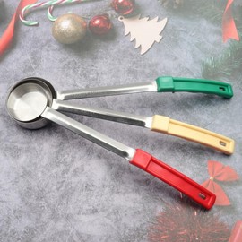 Geieold Stainless Steel Portion Control Solid Serving Spoon 3-Piece Combo Set 2Oz, 3Oz, 4Oz Sauce Spoon Cooking Spoon