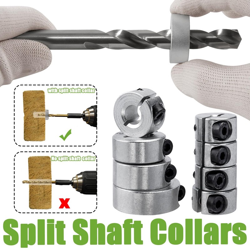 Bestgle 8 Pcs Stop Collar Set Carbon Steel Split Ring