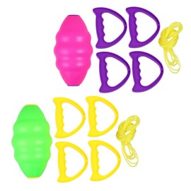 Kisangel 2pcs Shuttle Ball Double Combination Pull for Parent Outdoor Sports Lightweight Plastic Smooth Edges Engaging Educational Activities Pink Green