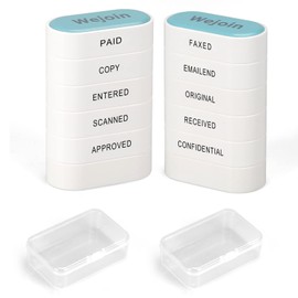 WEJOIN Office Stamps Set, Self Inking for Office Use Set, Pre-Inked Rubber Stamp of “Paid Copy Entered Scanned Approved FAXED EMAILED Original Received Confidential” for Business Accounting