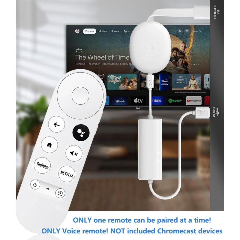 Upgrade Voice Remote for Google Chromecast 4k Snow TV, G9N9N