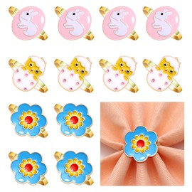 Set of 12 Easter Napkin Rings Enamel Easter Bunny Egg Petal Napkin Rings Cute Spring Napkin Holder Rings Holiday Table Decorations