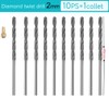 Diamond Drill Bits 10PCS, 5/64"(2mm) Diamond Twist Drill Bits with
