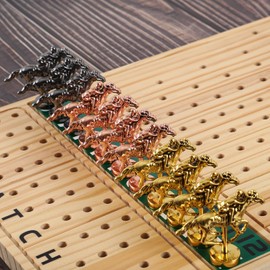 HOROW 11 Metal Horses for Horse Race Board Game (4 Gold+4 Rose Gold+3 Silver) 1 Horse Race Game Horses Set with Cylindrical Horses Foot