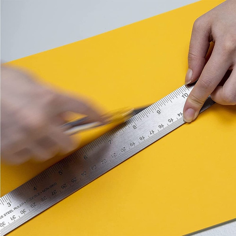 Hegebeck Stainless Steel Metric/Inch Straight Ruler 30cm/12 Inch Double Sided