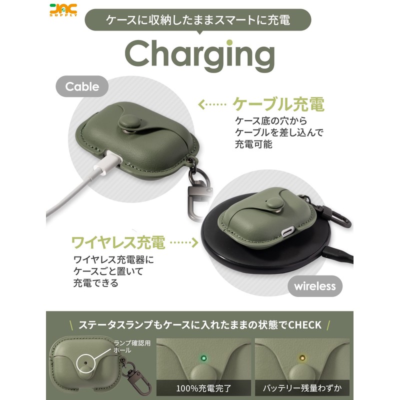 JAC Airpods Pro Case, Stylish, PU Material, Front LED Visible,