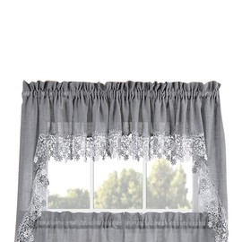 Fox Valley Traders Collections Etc Lillian Swag Valance, Gray, One Size Fits All