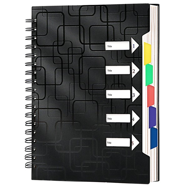 CAGIE 5 Subject Notebook for Work 240 Pages Spiral Notebooks