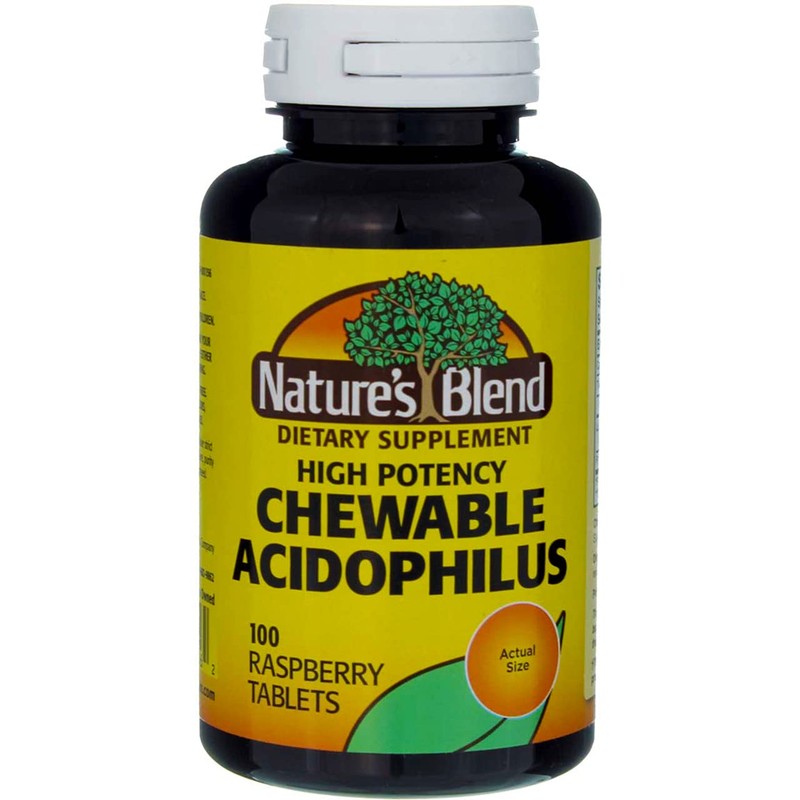 Nature's Blend Acidophilus Chewable Raspberry Flavor - 100 Tablets, Pack