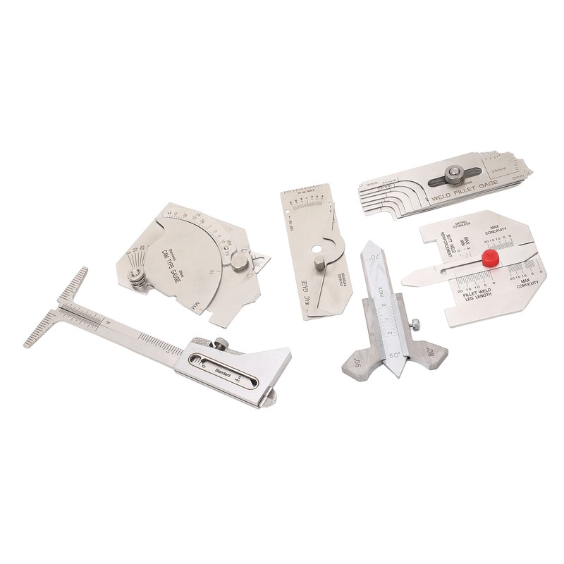 6Pcs Weld Gauge Set Fillet Include Hi Lo Gauge Porosity