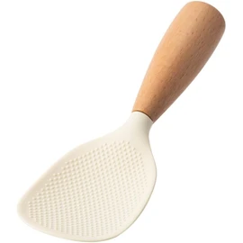 White Standing Silicone Rice Spoon Paddle, Household Rice Shovel Heat Resistant Anti-scalding Rice Scooper, Rice and Potato Servers, Serving Spoons