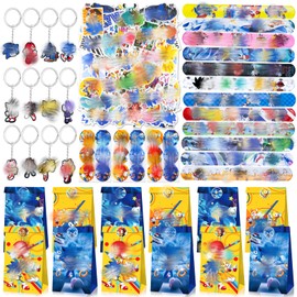 Party Bag Fillers Party Favours Kids- Birthday Gift Party Bags Dog Cartoon Themed Goodie Part Bags Slap Bands Stickers Keychains Decor for Boys Girls Kids Birthday Supplies Cartoon Lovers Deco