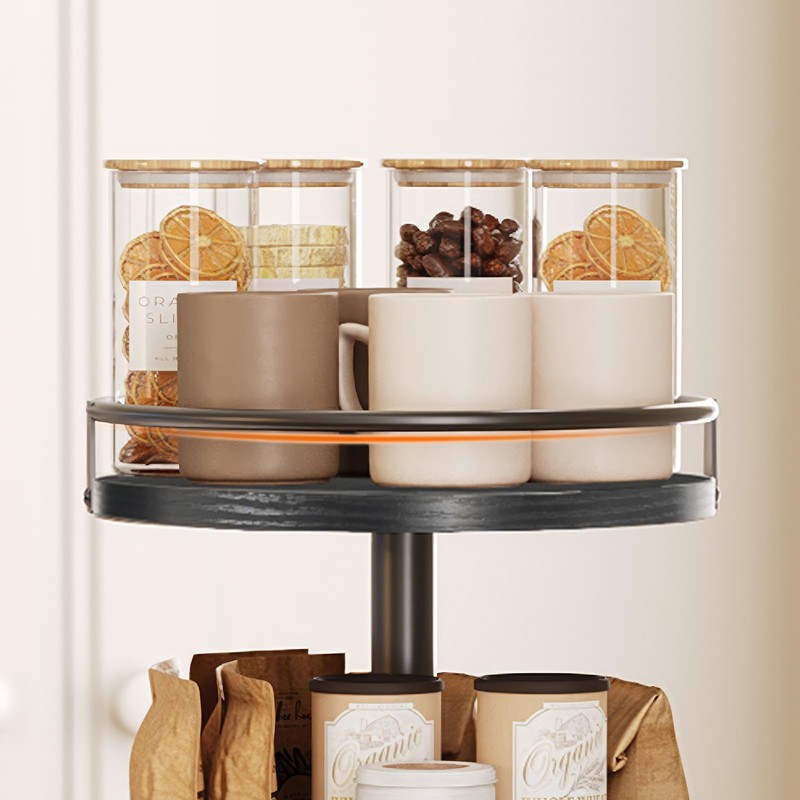 HOOBRO Lazy Susan Organizer, Rotating Spice Rack, 3-Tier Organizer, Turntable