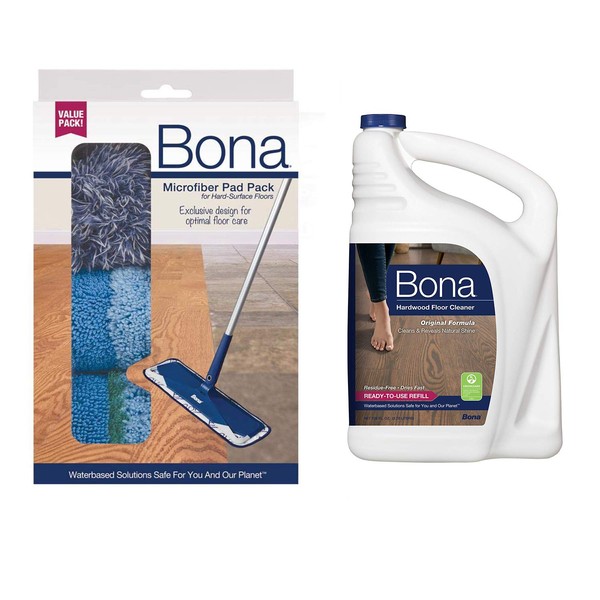 BUNDLE Multi-Surface Floor Microfiber Cleaning Pads, 3 Pack with Additional