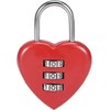 Combination Lock, Heart Shape 3 Digital Password Padlock, Mini Outdoor