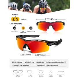 Polarized Sports Sunglasses for Men Women Youth Baseball Cycling Running Driving Fishing Tennis Golf Motor TAC UV400 TR90