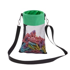 KGMCARE Clothes Peg Bag with Hanging Hooks, Clothes Pegs Bag for up to 100 Clothes Pegs, Suitable for Indoor and Outdoor Use (Grey)