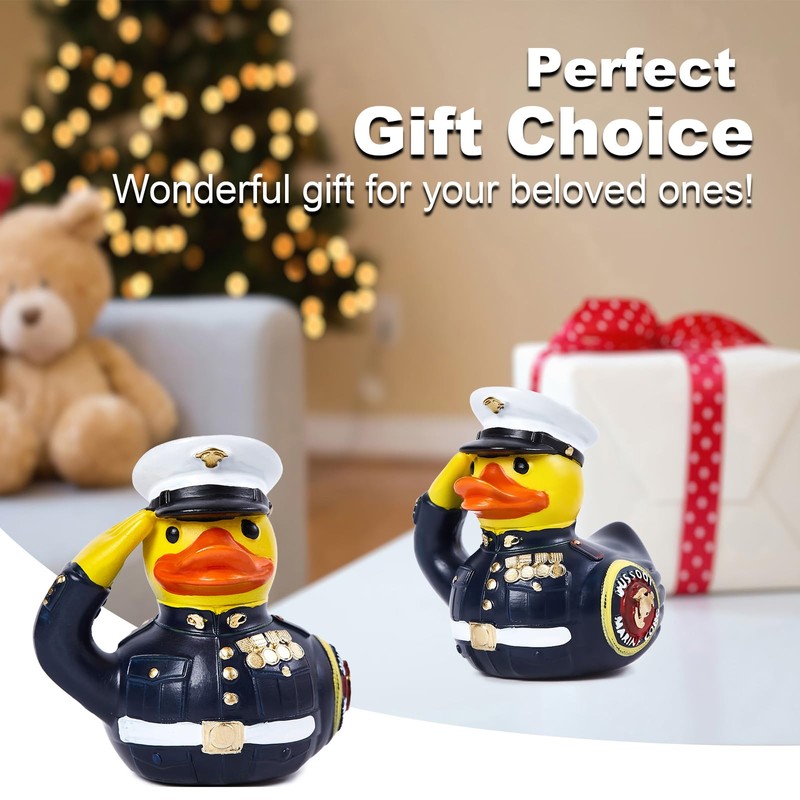 YUHATRG Veteran Tribute Duck Resin Military Army Figurine Funny Desk