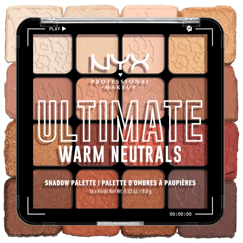 NYX Professional Make-Up Eye Shadow Palette with 16 Shades, Intense