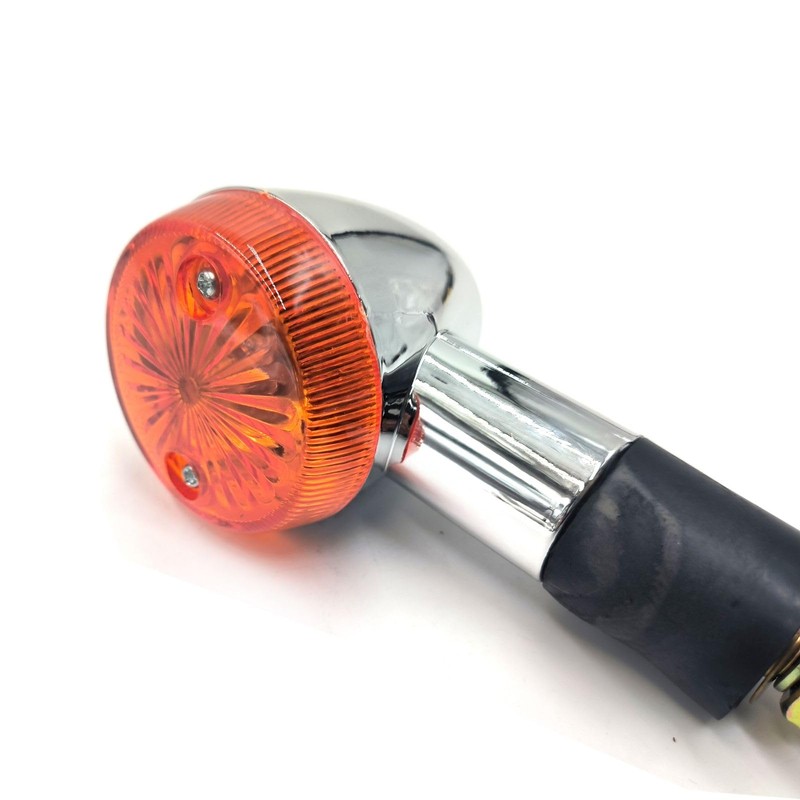VRWEARE 4PCS Motorcycle Turn Signals Chrome Bullet Front Rear Amber