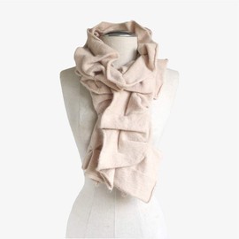 JJcollection Ruffle Wool/Angora Heavy Knit Cold Weather Fashion Scarf (Sand)