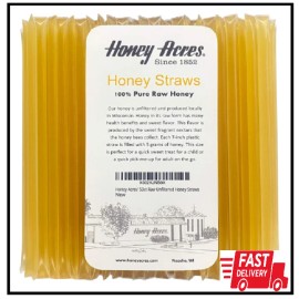 Does Not Apply Honey Acres' Raw Unfiltered Honey Straws - USA Honey Sticks (Clover, 50 Count)
