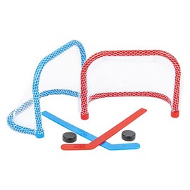Mini Tabletop Hockey Game - Mini Goal Nets, Pucks, and Sticks - Small Novelty Toy - Indoor Desk Toy Functional Fun
