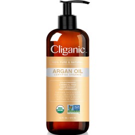 Cliganic Cliganic Organic Argan Oil 16oz with Pump, 100% Pure | Bulk for Hair, Face & Skin