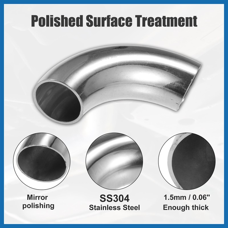 A ABSOPRO 4Pcs OD 1Inch 90 Degree Stainless Steel Bend