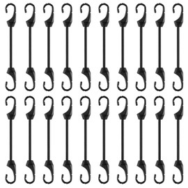 4 Inch Mini Bungee Cords with Hooks,20 PCS Black Bungee Cords Hooks with UV Resistant,5 MM Diameter Elastic Cords for Basic Securing