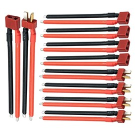 5Pairs Deans Style T Plug Connector Female & Male with 12AWG 10cm Gauge Silicone for RC Lipo Battery Cable Drone Car