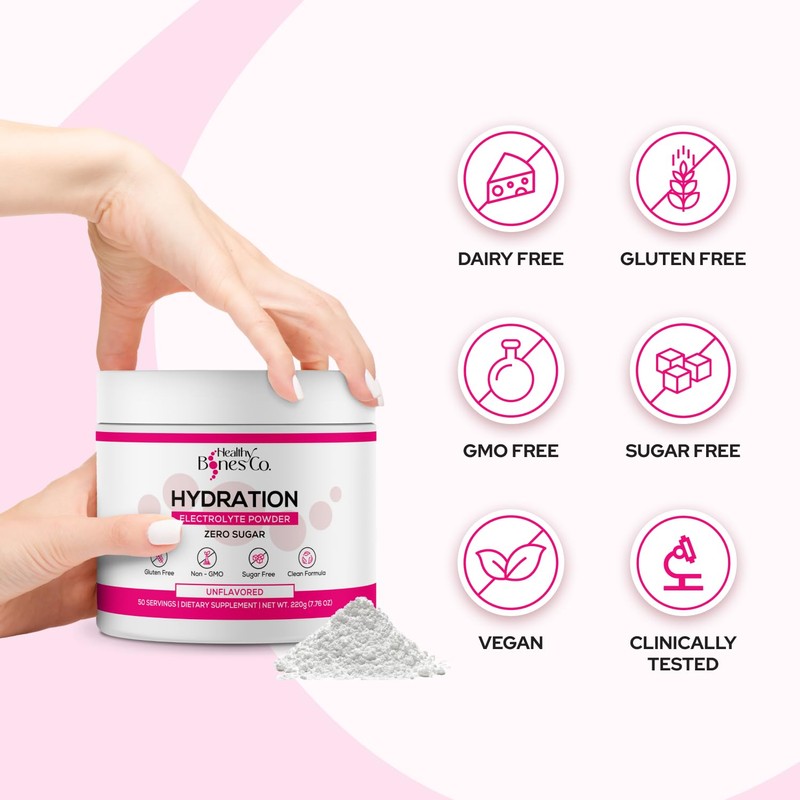 Sugar-Free Electrolyte Powder Drink Mix Fast Hydration (220 gr, Unflavored)