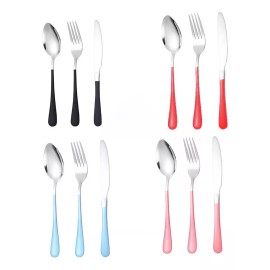 EGTMA Juego De 3 Cubiertos Portátil De Acero Inoxidable