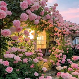 600+ Mix Climbing Rose Seeds for Planting Pink Climbing Rose Seeds Rosa Bush Vine Non-GMO Heirloom Flowers Outdoor Indoor Garden