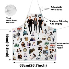 WZMPA Twilight Kitchen Apron Edward Cullen & Bella Swan Chef Gift Twilight Character Cooking Apron Jacob Black BBQ Gift, Twilight White Ap