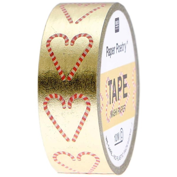 Rico Design Masking Tape Christmas Rocks Candy Canes 1.5 cm