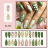 Easter Press on Nails Medium Almond SWEKKE Green Fake Nails