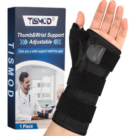 Wrist Brace with Thumb Spica Splint - Adjustable Thumb Wrist Support for Arthritis, Sprains, Tendonitis, Ligament Injury, Carpal Tunnel, De Quervain's Tenosynovitis and Sports Protection fit Women & Men（Left）