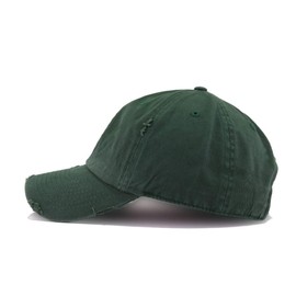 B Initial Letter Vintage Baseball Cap Embroidered Cotton Adjustable Distressed Dad Hat Hunter Green