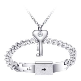 kh Pulsera Y Collar Llave Regalo Novio Pareja  San Valentin A.c