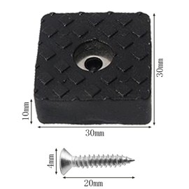 Gativs Furniture Feet Rubber Pack of 16 Furniture Rubber Feet Furniture Feet Rubber Feet Screwable Pads Rubber Buffer Square Black Elastic Buffer Rubber Feet with Screw for Table Couchs